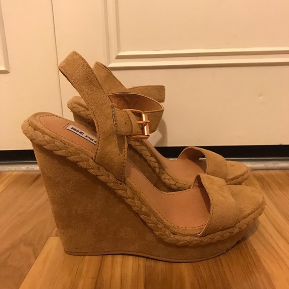 Not Rated Shoes - Tan Wedges